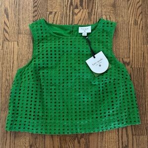 Kate Spade Target Green Eyelet Shell Top NWT Sz M